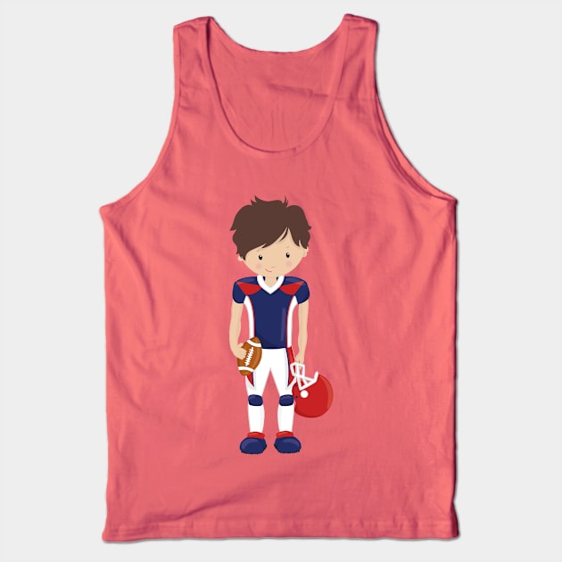 Rugby, American Football, Cute Boy, Brown Hair Tank Top by Jelena Dunčević